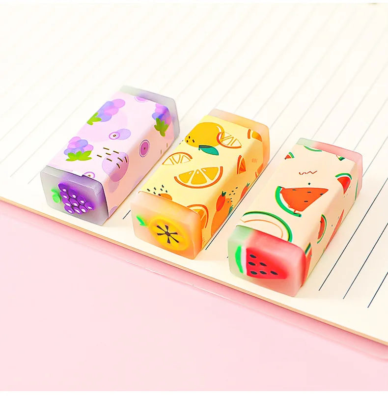 Kawaii Fruit Erasers