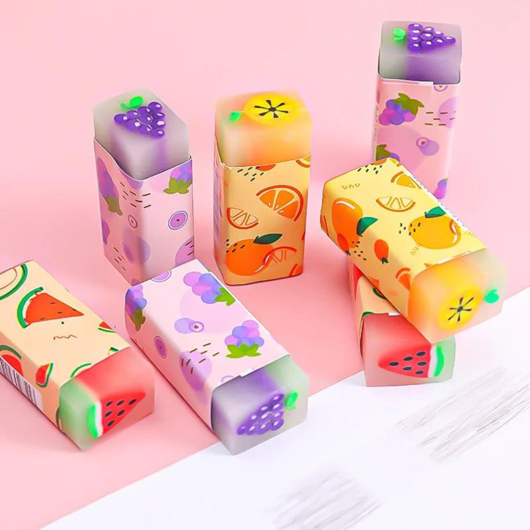 Kawaii Fruit Erasers